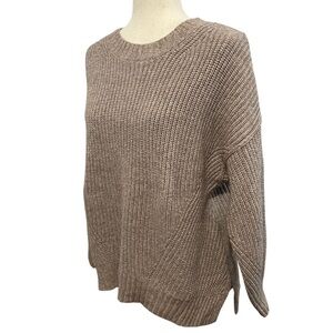 American Eagle Outfitters Crew Neck Sweater Oversized Knit Women’s XS Tan Cream